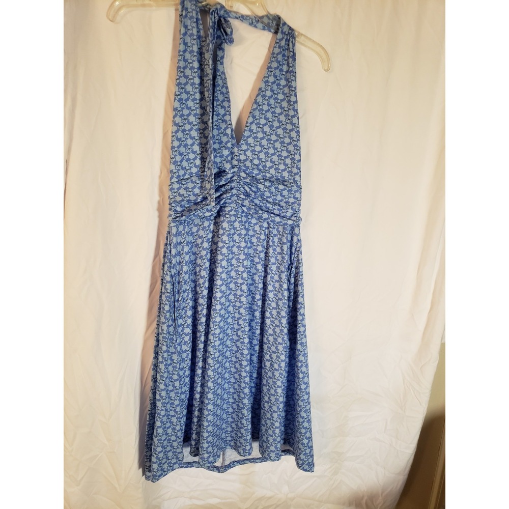 Women's Huhot Light Blue Bow Design Halter Dress Size M